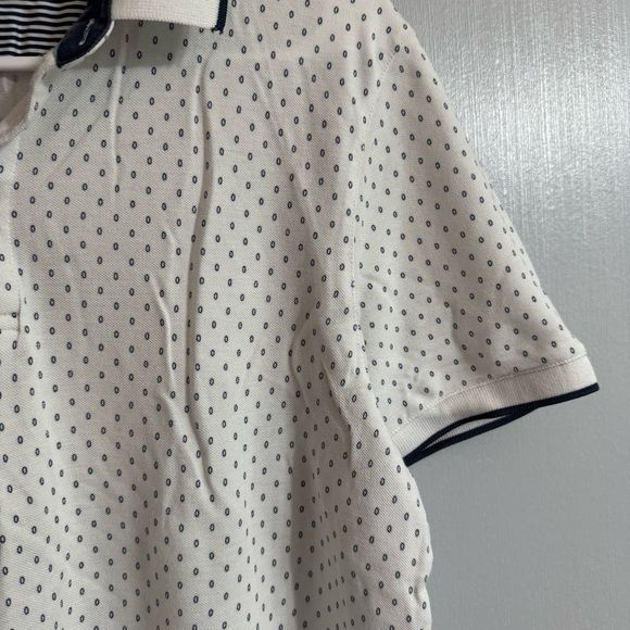 White and Black Patterned Polo Shirt - Picture 8 of 9